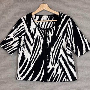 Chico’s Short Sleeve Zebra Print Sweater